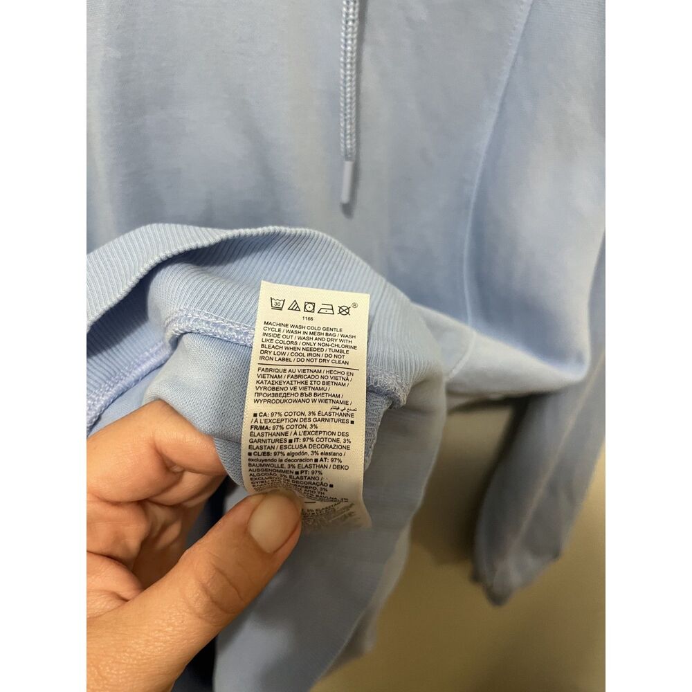 Athleta Sundown Hoodie Sweatshirt Light Blue Oversized Size L - Picture 5 of 6